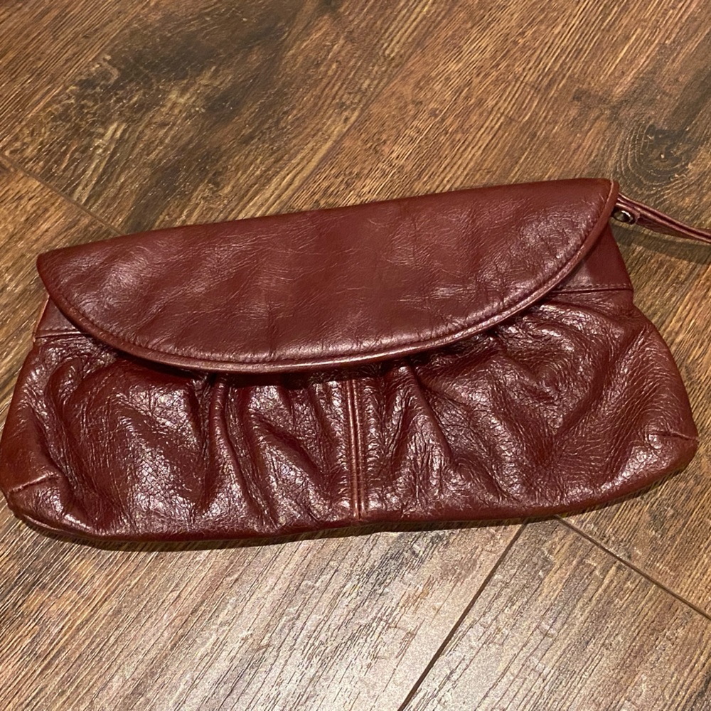 Aldo burgundy/maroon leather clutch purse